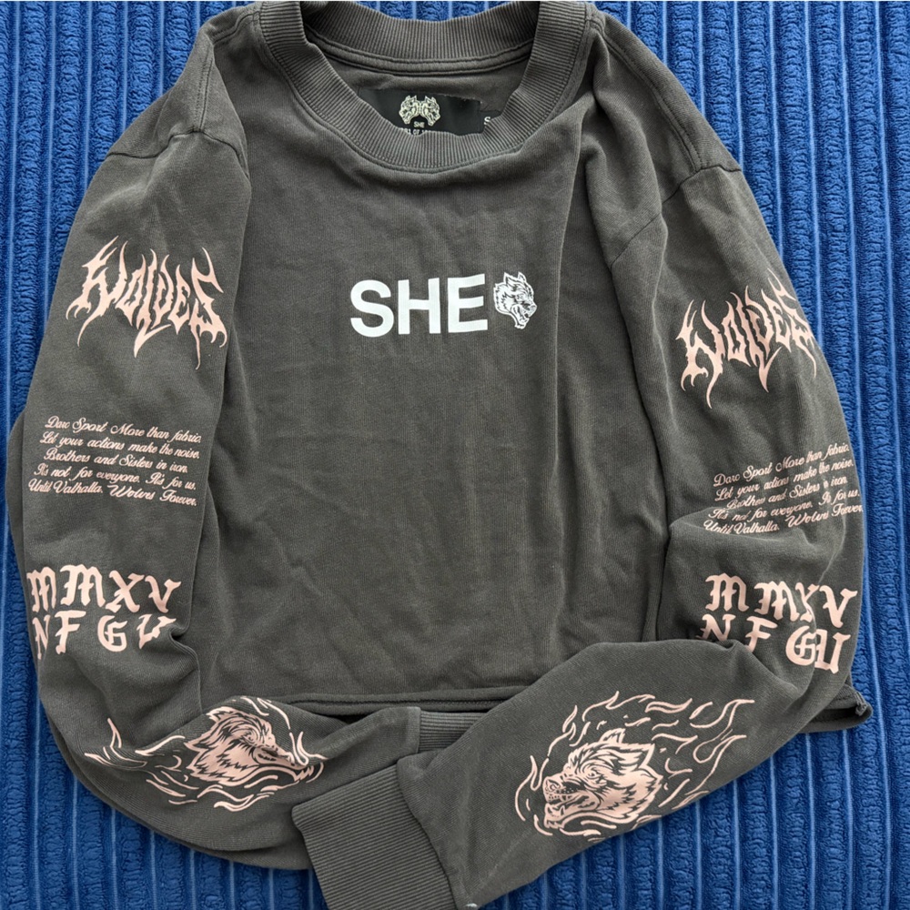 Darc Sport Gray and Pink Graphic Sweatshirt